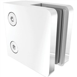 GLASS CLAMP  SQ FLAT BACK  WHITE
