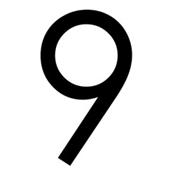 Posta  50mm High  BLACK  Num 9