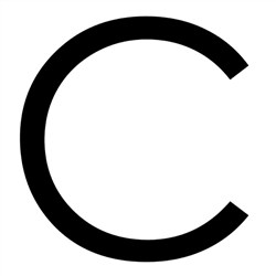 Posta  50mm High  BLACK  Letter C